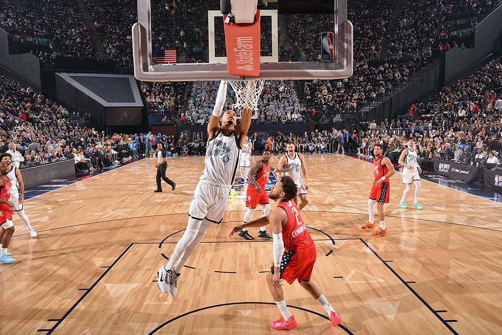 愛(ài)德華茲13+2文班空砍14+6 美國(guó)星辰隊(duì)勝世界隊(duì)